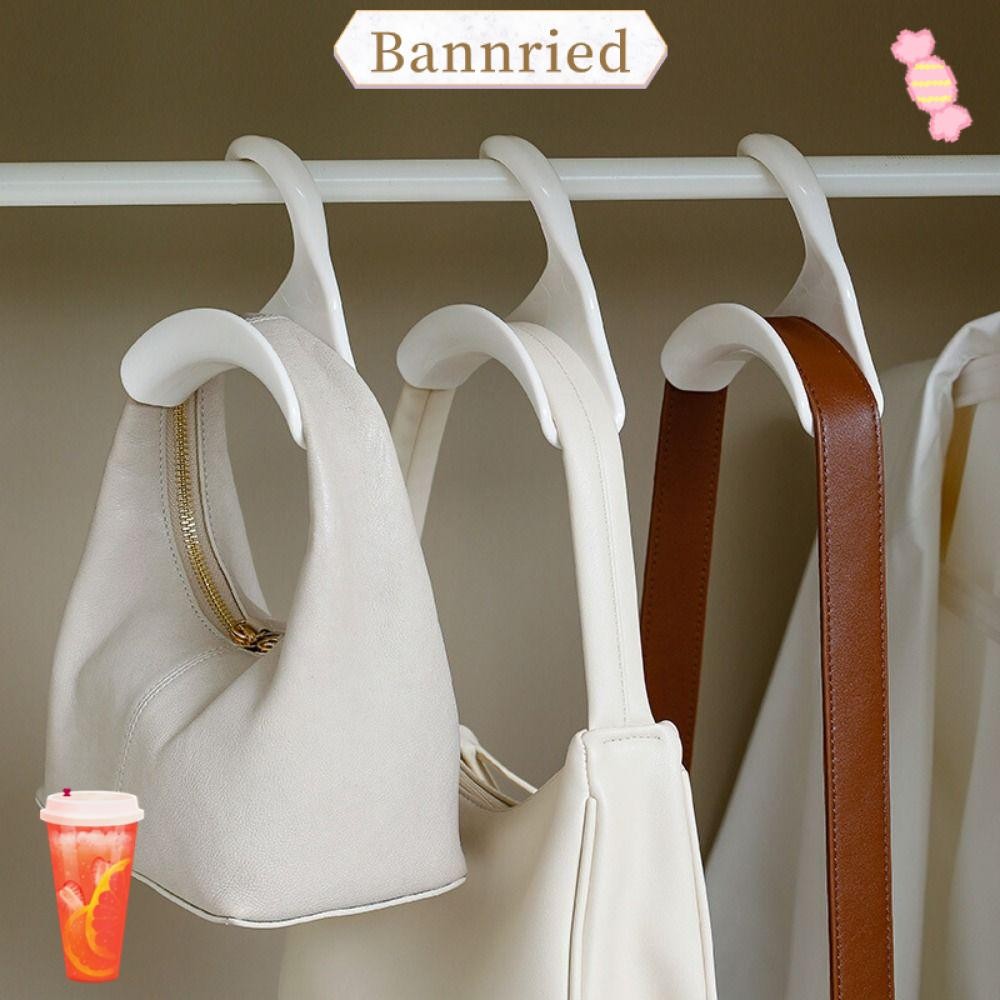 Bannriedsg989 ชั้นเก็บของแขวน,พลาสติกป้องกันความเสียหายกระเป๋าถือตะขอแขวน,มัลติฟังก์ชั่ตู้เสื้อผ้าก้านตะขอแขวนตู้เสื้อผ้า