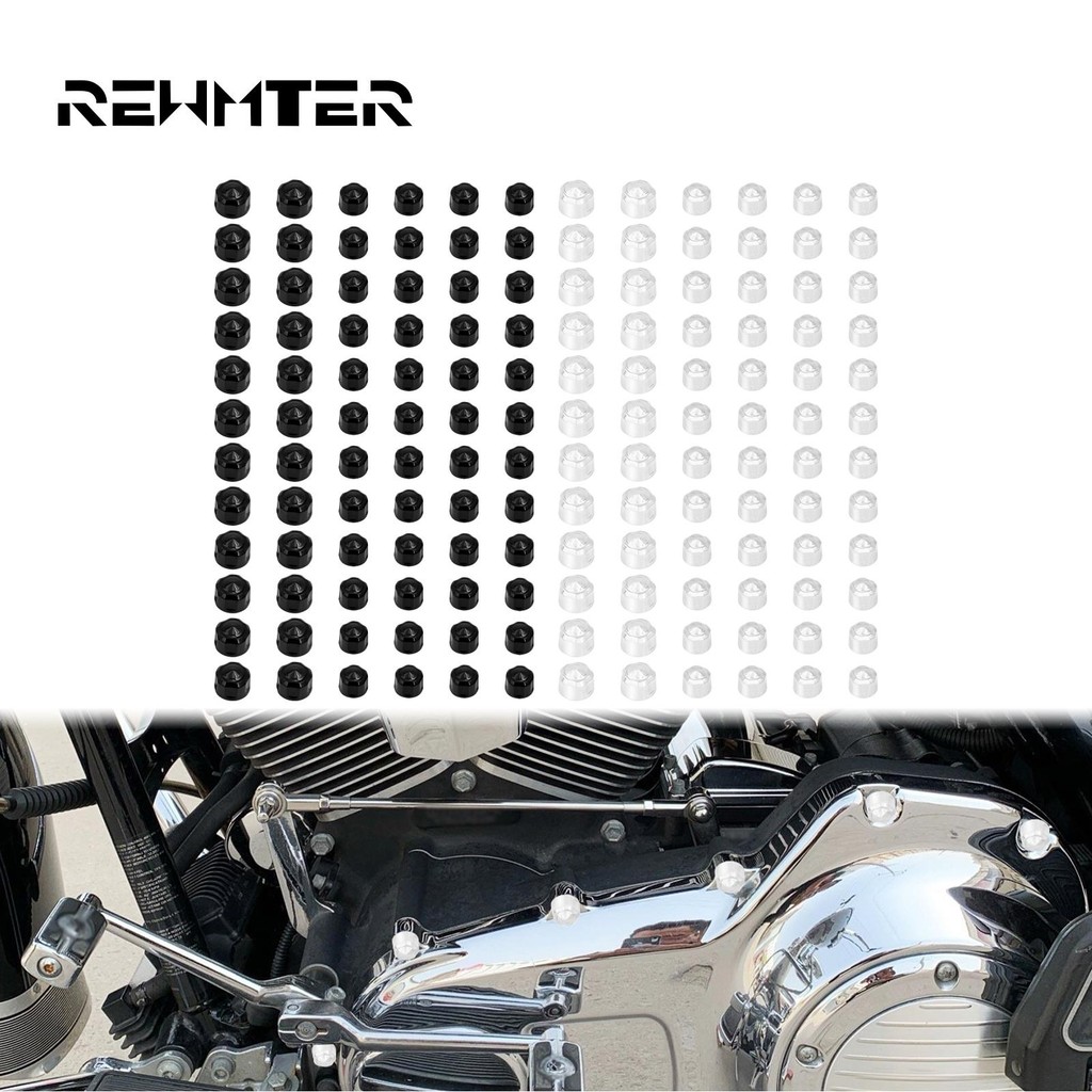72x สีดํา/โครเมี่ยมเครื่องยนต์ Bolt Caps ชุด Fit สําหรับ Touring Glide FLH Softail 1999-16