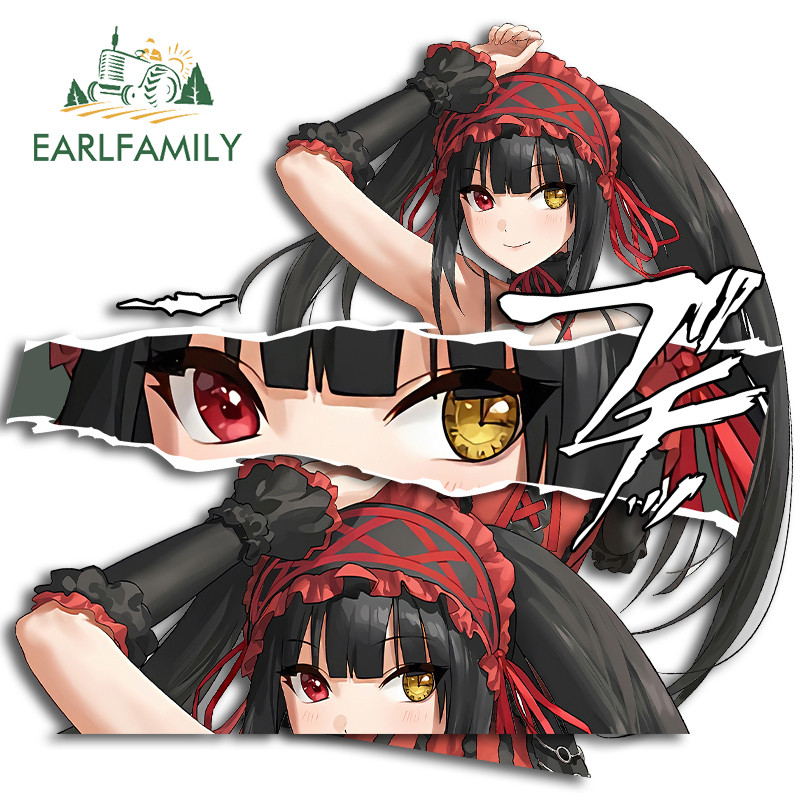 Earlfamily 13 ซม.Tokisaki Kurumi สติกเกอร์รถ Campervan กันชนขวดไวนิล Decal บุคลิกภาพ Scratch-Proof ตกแต่งกันน้ํา
