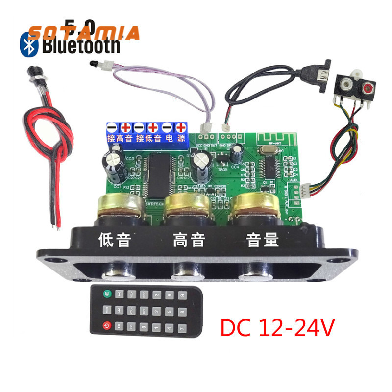 Sotamia 30W บลูทูธ 5.0 Mono ซับวูฟเฟอร์เครื่องขยายเสียง Home Audio Amp Board AUX USB ลําโพงเครื่องขยายเสียง DC12-24V