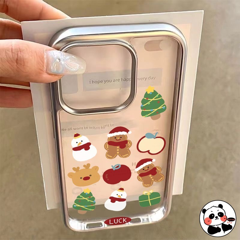 หรูหราคริสต์มาสเคสโทรศัพท์สําหรับvivo X100 X100s X90 X90s X80 X70 X70T X60 X50 X30 X27 X23 X21i Lite T3X T2 S1 Pro T1X T1dฝาครอบนุ่มชุบน่ารักปลอก