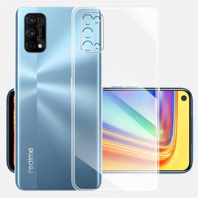 สําหรับrealme 7 5G RMX2111 นุ่มซิลิโคนใสยืดหยุ่นกันกระแทกTPU CoverผิวเหลืองคริสตัลClear Jellyกรณี