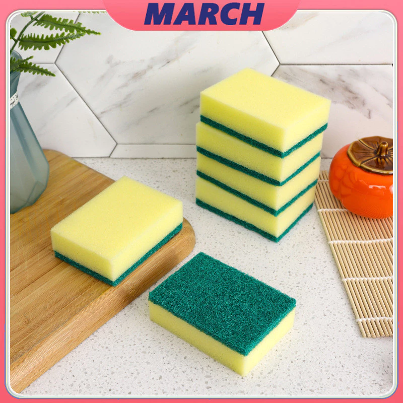 ฟองน้ำ สําหรับทําความสะอาด ฟองน้ำล้างจาน (5ชิ้น) ฟองน้ำล้างจาน สินค้าคุณภาพ