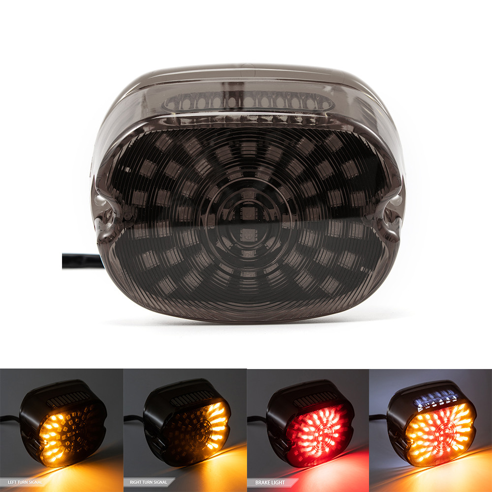 ไฟท้าย LED ด้านหลังไฟท้ายเบรคหยุดไฟเลี้ยวสําหรับ Harley Sportster Softail Dyna Lay Down Super Glide