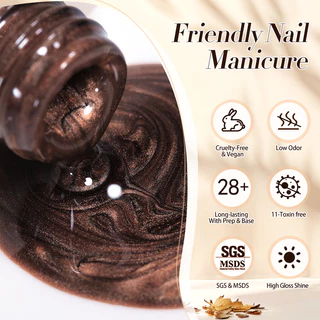 【Local】BORN PRETTY Maillard สีน้ําตาลน้ํา LIght แมวตาแม่เหล็กเล็บเจล Glitter Effect สะท้อนแสง UV เจลเล็บเคลือบเงา Salon Home DIY 10ml