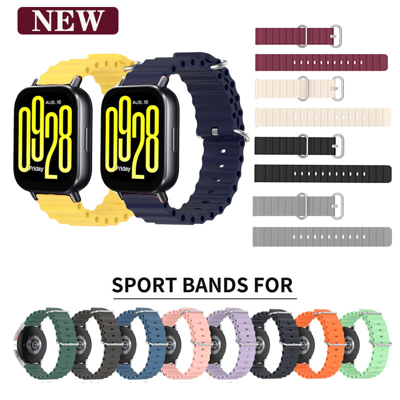 Universal 22mm Band Ocean สายซิลิโคนสําหรับ Xiaomi Redmi Watch 5 Active / Redmi Watch 5 Lite