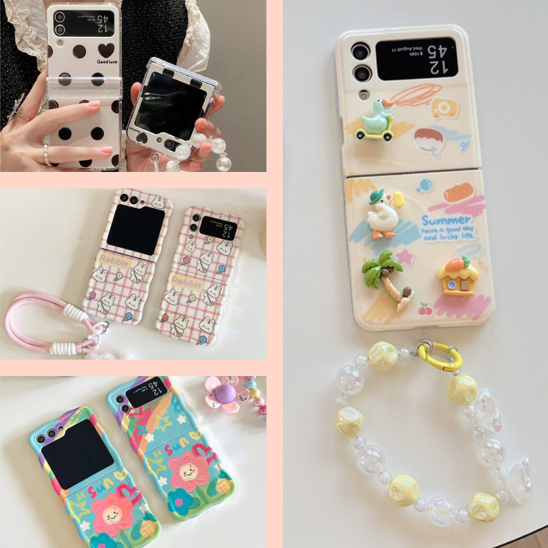 เคสโทรศัพท์ TPU Samsung การพิมพ์การ์ตูนสามมิติ สําหรับ Galaxy Z Flip 6 5 4 3 Cases