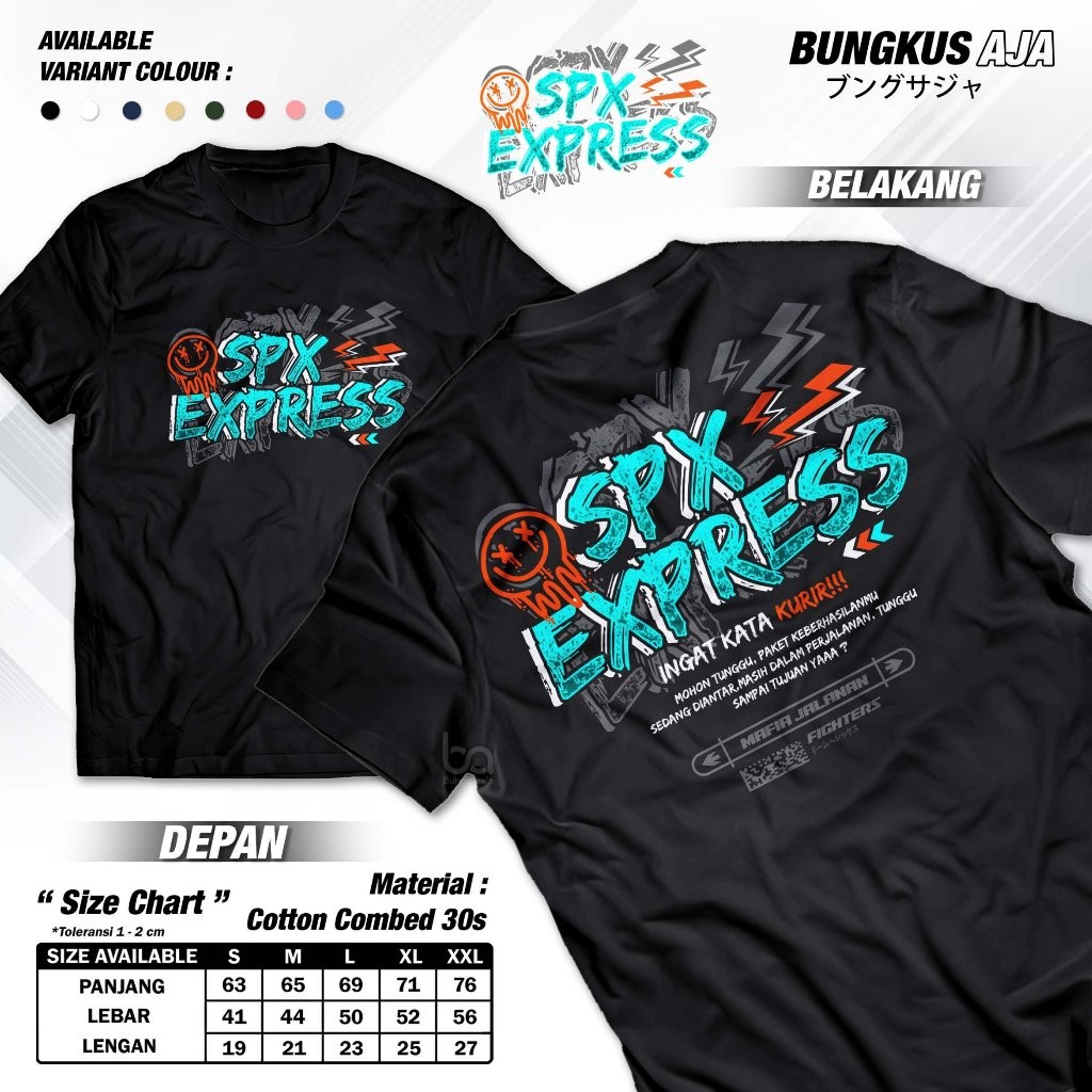 Shoppee Express Mafia เสื้อยืด Street Remember Courier Words - SPX Sopee Xpress Cotton Combed 30s Ex