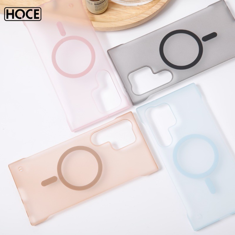 Hoce เคสโทรศัพท์แม่เหล็ก TPU โปร่งใสบางเฉียบสําหรับ Samsung Galaxy S24Ultra S23FE S22Plus ฝาครอบชาร์จไร้สาย