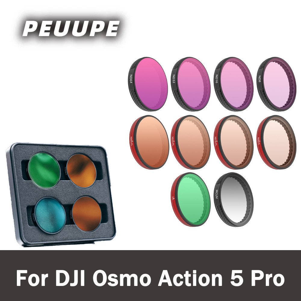 กล้องกีฬาสําหรับ DJI Action 5 Pro/4/3 ปรับ CPL ND64 Dimmer ND8PL กรอง DJI Osmo Action 5 Pro/4/3 ชุดก