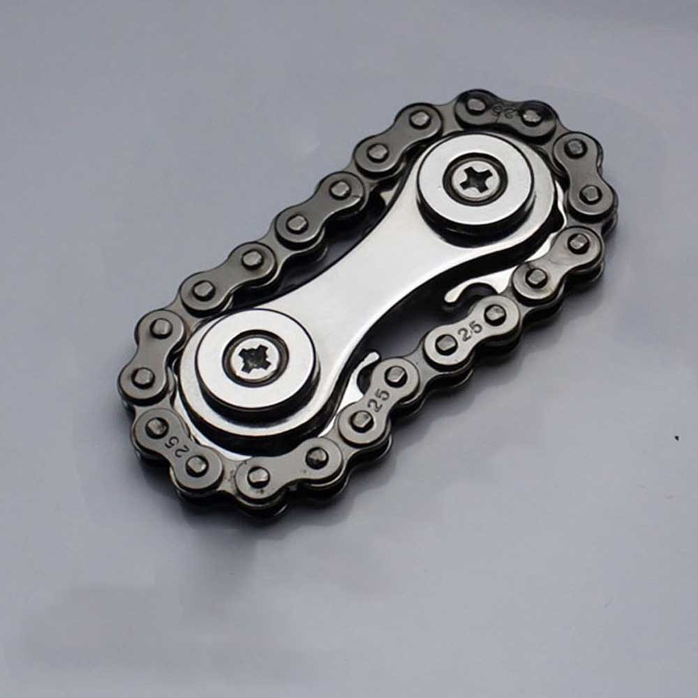 Metal Gear Bike Chain Finger Fidget Cog Spinner Desk Toy Gyro Gadget