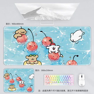 Line Puppy Paradise แผ่นรองเมาส์สีสันสดใสขนาดใหญ่สาว Office Soft Pad ins แป้นพิมพ์คอมพิวเตอร์แล็ปท็อป Pad Creative Anti-slip Play Puppy Garden ดอกไม้ Ocean รูปแบบ