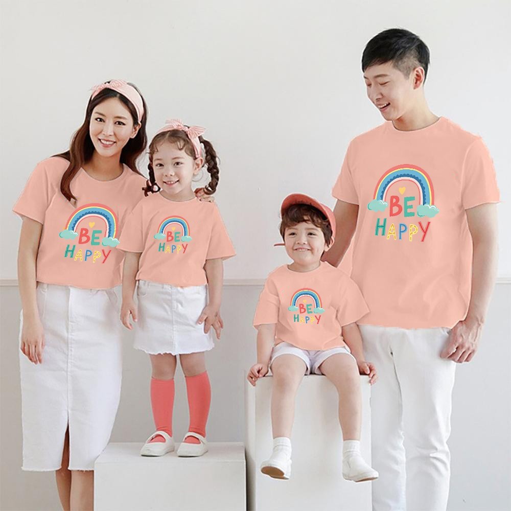 พร้อมส่ง&COD RINA STUDIO เสื้อยืดแขนสั้น พิมพ์ลายสีรุ้ง แฟชั่นฤดูร้อน สําหรับครอบครัว คุณแม่ คุณพ่อ