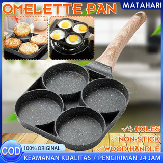 Wajan Teflon 4 Lubang Anti Lengket / Panci Wajan Penggoreng Cetakan Telur Pancake 4 Lubang / Wajan Cetakan 4 Lubang / Wajan Anti Lengket Panci Serbaguna Multifungsi