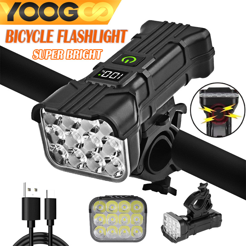 YOOGOO ไฟหน้าจักรยาน LED ไฟจักรยาน 400LM 5โหมด USB การชาร์จ MTB จักรยานด ้ ติดหน้ารถจักรยาน ไฟฉายจักรยาน