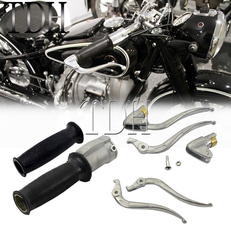 TH Brake Clutch Lever Handle Grips Tank Traction Pad Sticker For BMW R12 R75 R51 R61 R66 R71 KS K750