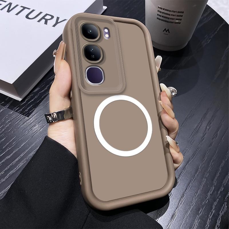 เคสโทรศัพท์สําหรับvivo V40 Lite 4G 5G IDN Vivo Y200 5G 6.67 "2024 Coqueซิลิโคนอ่อนนุ่มเต็มแพคเกจMatteกันชนพร้อมชาร์จไร้สายแหวนแม่เหล็กสติกเกอร์