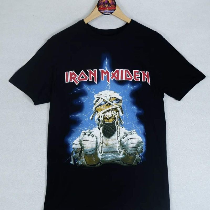 ECUPPER เสื้อวงลิขสิทธิ์แท้ "Ironmaiden ลายWorld Slavery Tour 84'-85' (ลายกัดโซ่) " tee