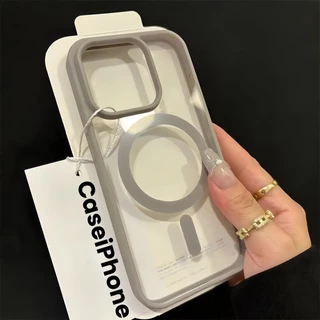 ส่งจากไทย เคส For iPhone 17 16 Pro Max 17e อะคริลิคชาร์จได้ ขอบสี สำหรับ ไอโฟน iPhone X Xr Max 16e /15/14/13/12/11 045