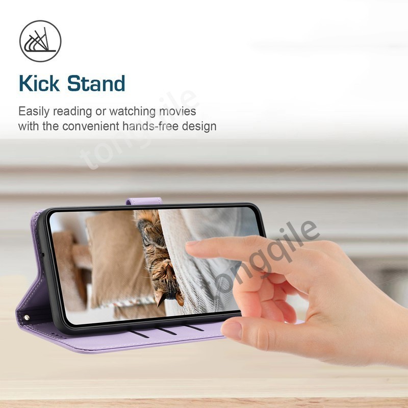 กรณีพลิกสําหรับ Infinix Hot 60i 5G Hot60i 2025 หรูหราหนังฝาครอบโทรศัพท์ปลอกช่องใส่การ์ดกระเป๋าสตางค์แมวรูปแบบ Stand Holder กันชนกันกระแทก Anti Drop Lanyard - รูปที่ 4