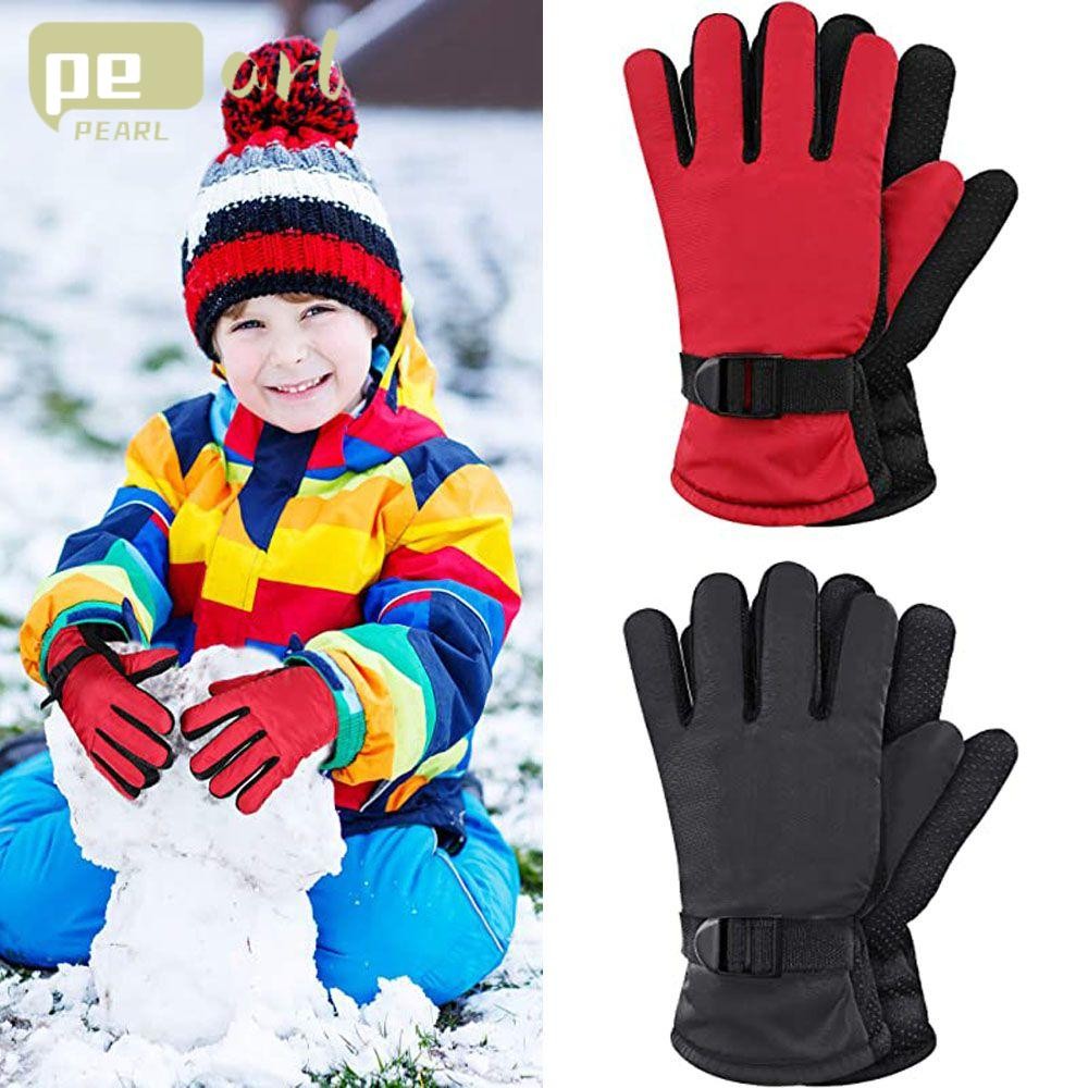 Pearlth แขนยาว Mitten เด็กเด็กลื่นแฟชั่นสกีหิมะสโนว์บอร์ด