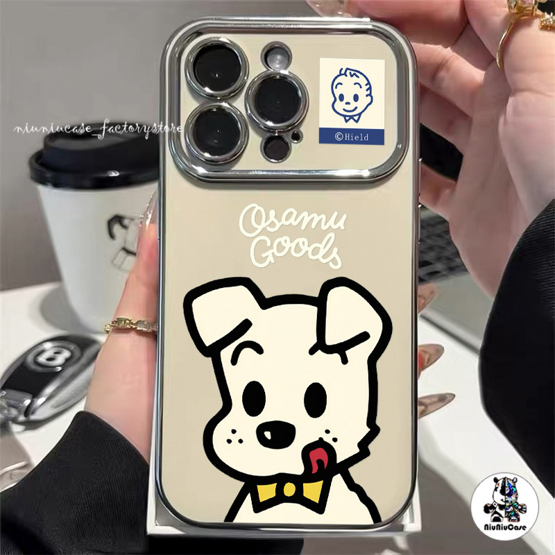 หุ้นไทย COD เคส For iPhone 11 15 14 16 13 12 Pro Max 7 8Plus XR XS Max Cute Dog ชุบหน้าต่างขนาดใหญ่เคสไอโฟน กันกระแทก