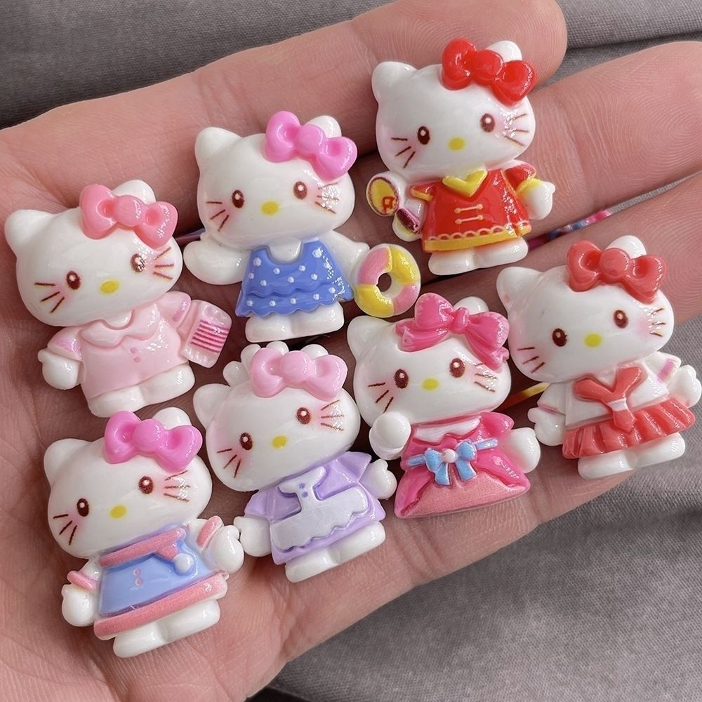 [100ในสต็อก] 7 ktcat ชุดเปลี่ยนชุดการ์ตูนเรซิ่นเครื่องประดับเคสโทรศัพท์มือถือ DIY กาวครีมกิ๊บติดผมแฮนด์เมด
