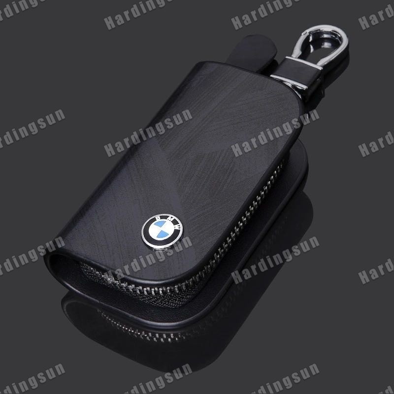 Bmw อุปกรณ์เสริมหนังฝาครอบกุญแจรถพวงกุญแจพวงกุญแจกรณีป้องกันกุญแจซิปกระเป๋ากระเป๋าสตางค์ e90 e46 e30
