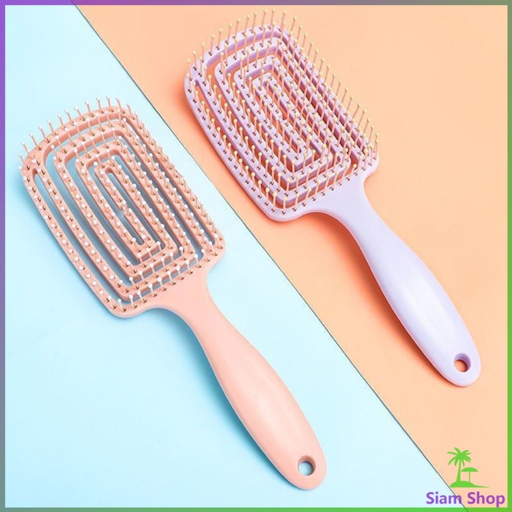 SIAM หวีแปรงผม นวดหนังศีรษะ หวีที่ใช้ได้ทั้งผมยาวและผมสั้น Hair comb ราคา ถูกที่สุด ดีลบีเคเค แกลเลอรีภาพที่ 8