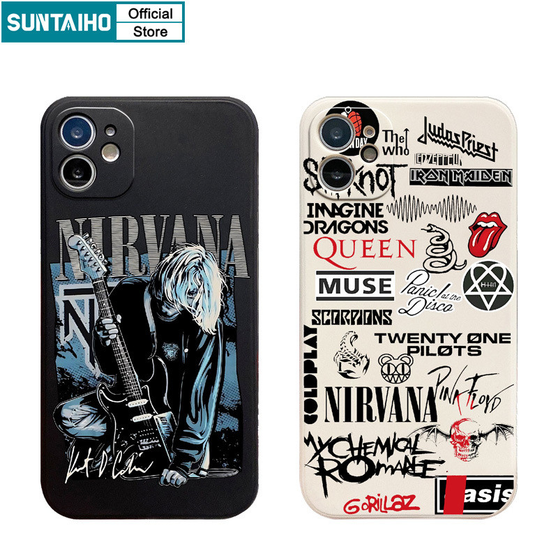 Suntaiho Creative Rock Graffiti โปสเตอร์รูปแบบเคสโทรศัพท์สําหรับIphone 16 15 14 12 13 11 Pro Max IP 7 8 Plus Iphon X Xs XR Xs Max TPUซิลิคอนSoftcaseพรีเมี่ยมกันกระแทกปกหลัง