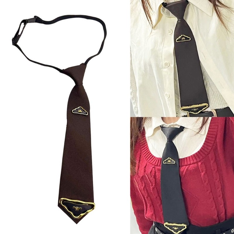EDB* เนคไท Charm สามเหลี่ยมปรับได้ Pre ผูกคอผูกเสื้อนักเรียนเนคไท