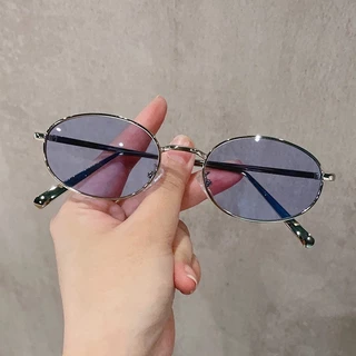 เวอร์ชั่นเกาหลีของผู้หญิง อิน กรอบขนาดเล็กระดับไฮเอนด์โลหะรูปไข่กรอบแว่นกันแดดม่านบังแดดของผู้หญิงย้อนยุค