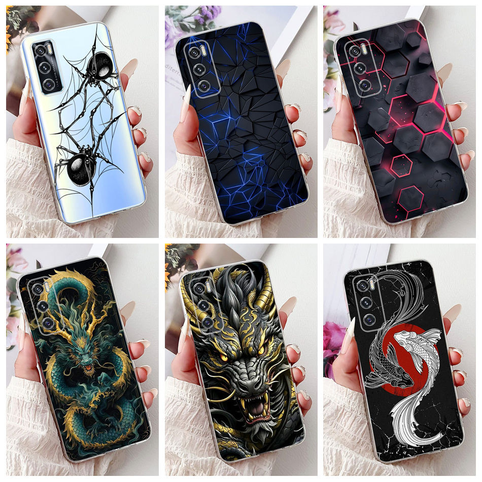 Vivo V20 SE V2022 V2023 / V20 V2024 V2025 Casing Fashion Dragon Spider Style Pattern Soft Silicone TPU Phone Case