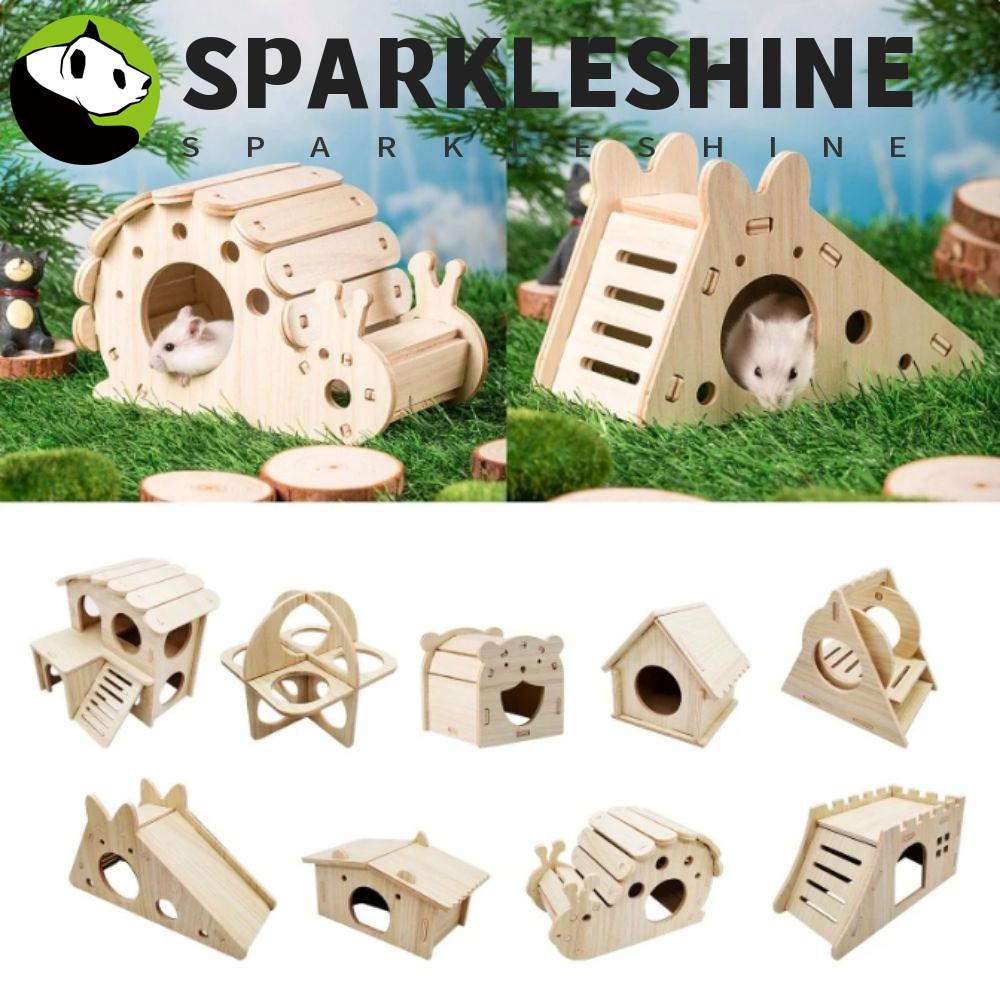 ประกายไฟ หนูแฮมสเตอร์ไม้เนื้อแข็งบ้านขนาดเล็ก,กระดานหกหนูแฮมสเตอร์แบบถอดได้ บันไดรังหนูแฮมสเตอร์, รังนอนหนูแฮมสเตอร์ ทําเอง สัตว์เลี้ยงขนาดเล็กวิลล่าสัตว์เ