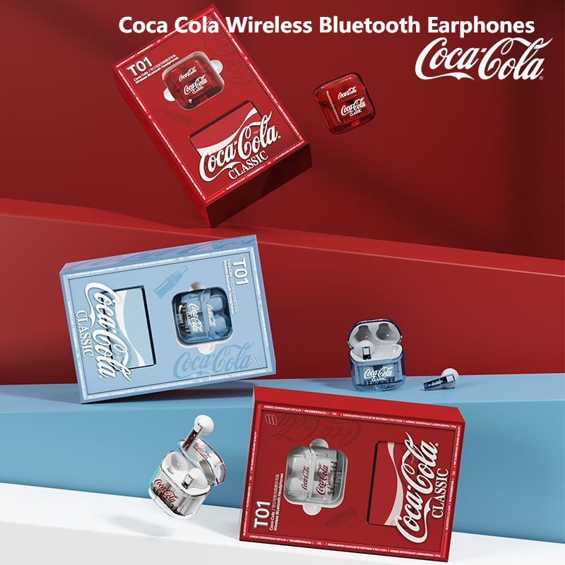 Coca-cola Coca-Cola T01 ชุดหูฟังบลูทูธไร้สายกีฬามูลค่าสูงผู้ชายผู้หญิง Universal