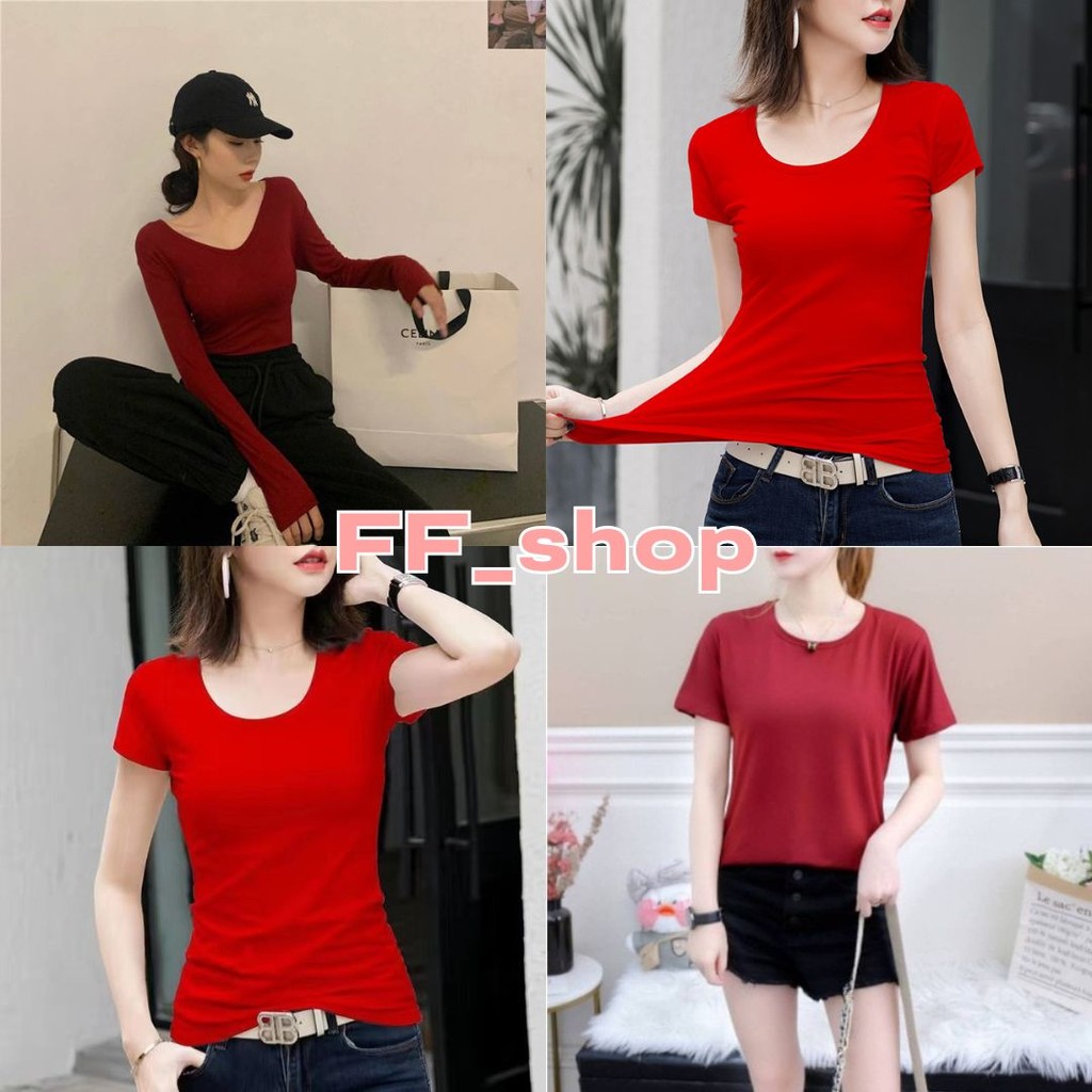 FF.shop เสื้อยืด(สีแดง) แขนสั้น/แขนยาว