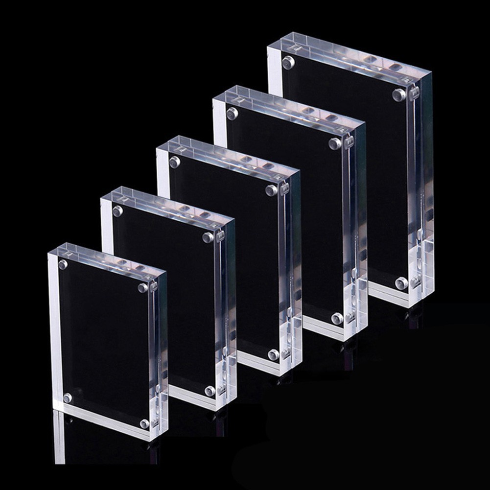 [HYGETH]Acrylic Photo Frame Transparent-Magnetic-Poster Display Stand Desktop-Ornament[Ready stock]