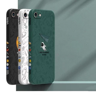 เคส iPhone 7 / 8/ SE 2020 / SE 2022 สีพื้น iPhone 8 ภาพประกอบอวกาศ เคสโทรศัพท์นักบินอวกาศ XTKR