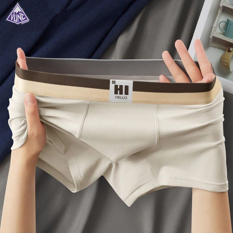 วูเอ็นซี กางเกงในชายสไตล์ใหม่ผ้าฝ้ายแท้แฟชั่นเรียบง่ายนักเรียนกางเกงบ็อกเซอร์สไตล์เกาหลี