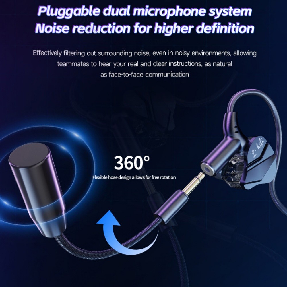 Elough G62 Digital Type-C/3.5MM หูฟังแบบมีสายพร้อมไมโครโฟนสําหรับเล่นเกมและกีฬาในหูแบบมีสายควบคุมหูฟังเบสหนักแน่น