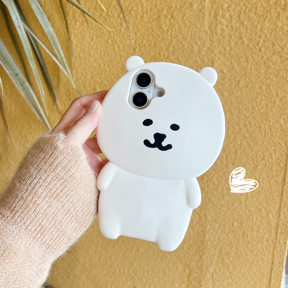 Kawaii 3D การ์ตูน Nagano หมีเคสโทรศัพท์ซิลิโคนอ่อนนุ่มสําหรับ iPhone 12 13 14 15 Plus 16 Pro Max