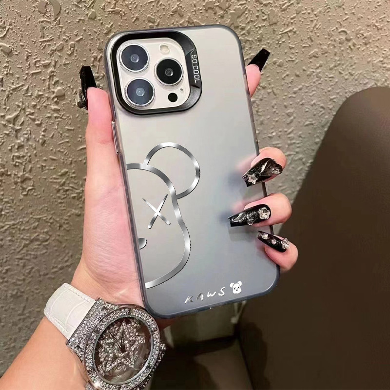 เคสโทรศัพท์มือถือโลหะชุบไฟฟ้า Violent Bear ไอโฟน11 For iPhone12 13 14 15Pro MAX X XS XR 7 8Plus 16 PRO MAX เคสโทรศัพท์