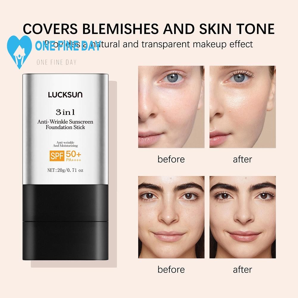 3 In 1 กันน้ํา Foundation Stick พร้อมป้องกันรังสียูวีแบบพกพาคอนซีลเลอร์ Foundation Stick Face F4g8