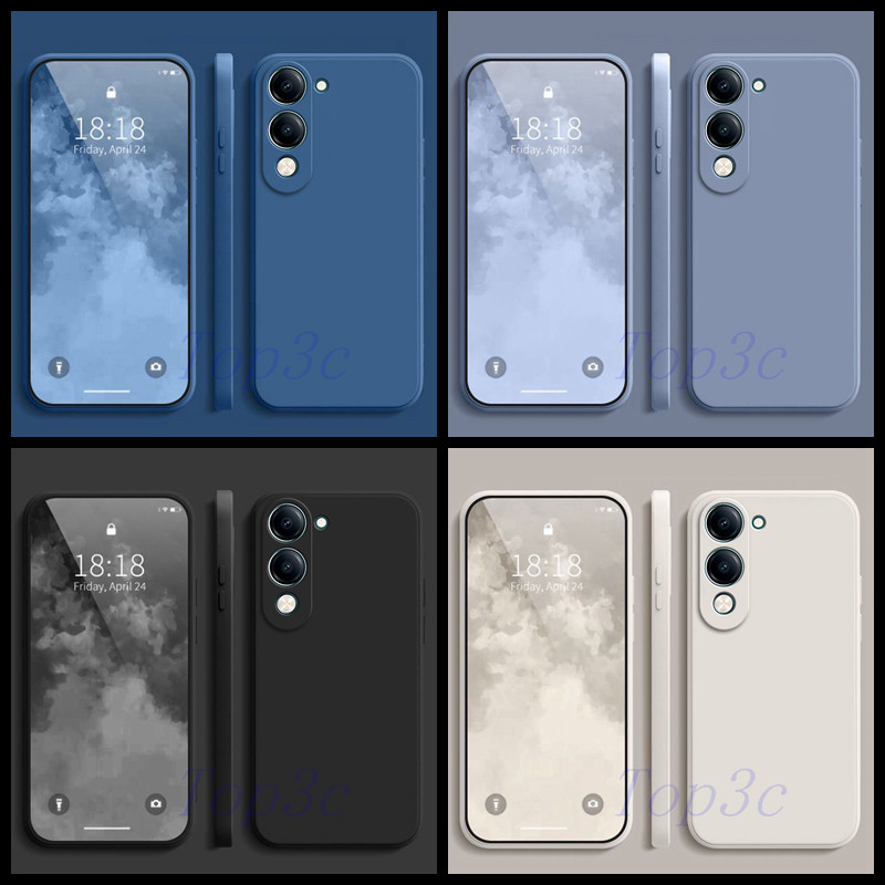 เคส Vivo Y04/Y29/Y39 5G/Y02/Y02T/Y03/Y03T/Y02S/Y100/Y15S/Y16/Y17S/Y18/Y19S/Y20/Y20S/Y20i/Y28/Y28S 5G สีธรรมดาเรียบง่ายเคสซิลิโคนป้องกันการตก YT