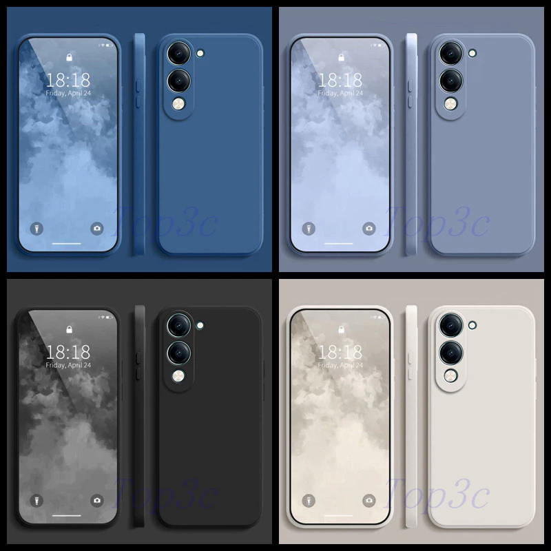 เคส Vivo Y04/Y29/Y39 5G/Y02/Y02T/Y03/Y03T/Y02S/Y100/Y15S/Y16/Y17S/Y18/Y19S/Y20/Y20S/Y20i/Y28/Y28S 5G สีธรรมดาเรียบง่ายเคสซิลิโคนป้องกันการตก YT
