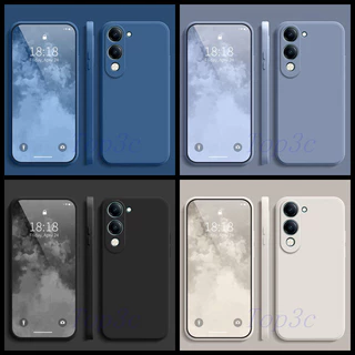 เคส Vivo Y04/Y29/Y39 5G/Y02/Y02T/Y03/Y03T/Y02S/Y100/Y15S/Y16/Y17S/Y18/Y19S/Y20/Y20S/Y20i/Y28/Y28S 5G สีธรรมดาเรียบง่ายเคสซิลิโคนป้องกันการตก YT