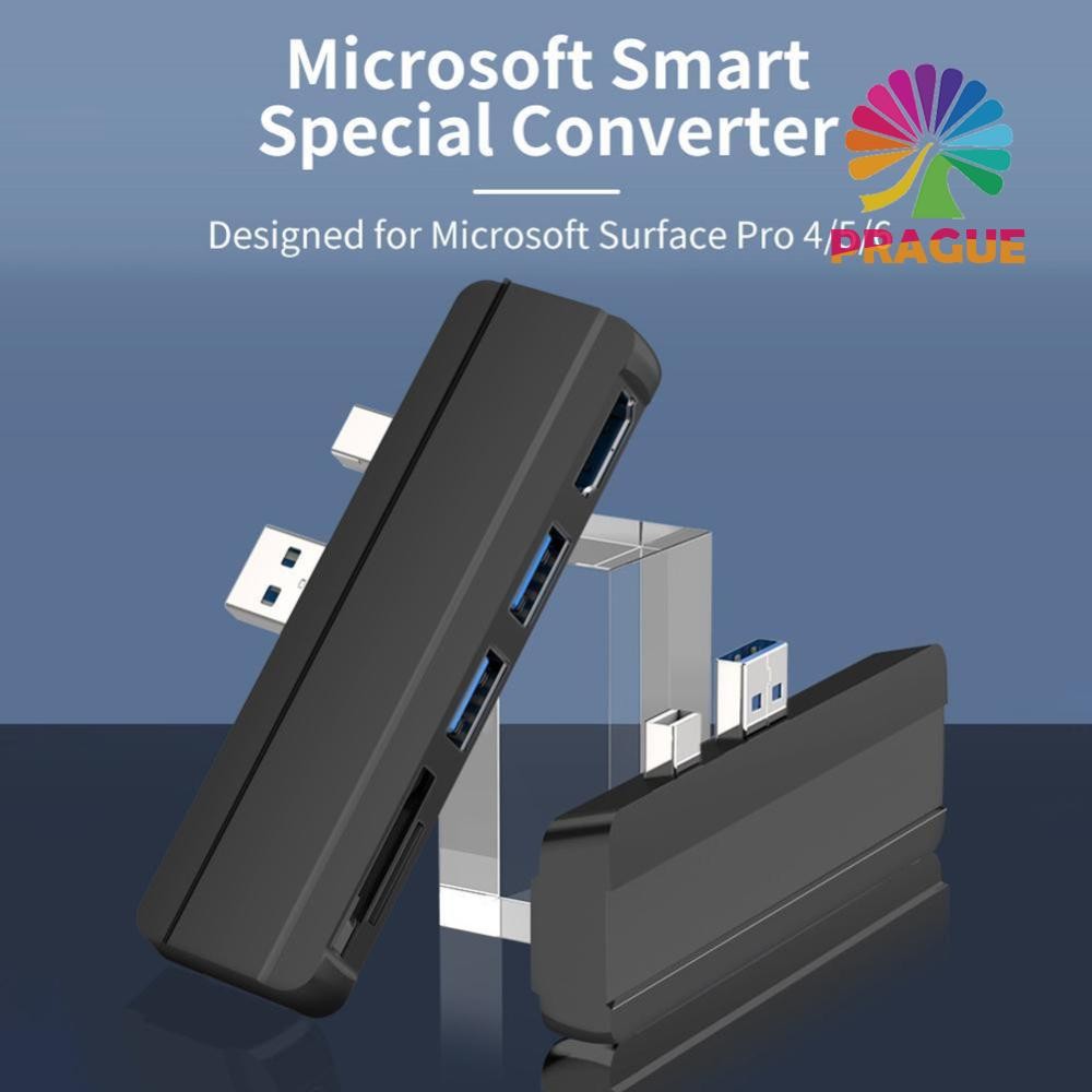 Fe# Docking Station พร้อม 4K HDMI Compatible 2 USB 3.0 TF Slot สําหรับ Surface Pro 6 [prague.th]