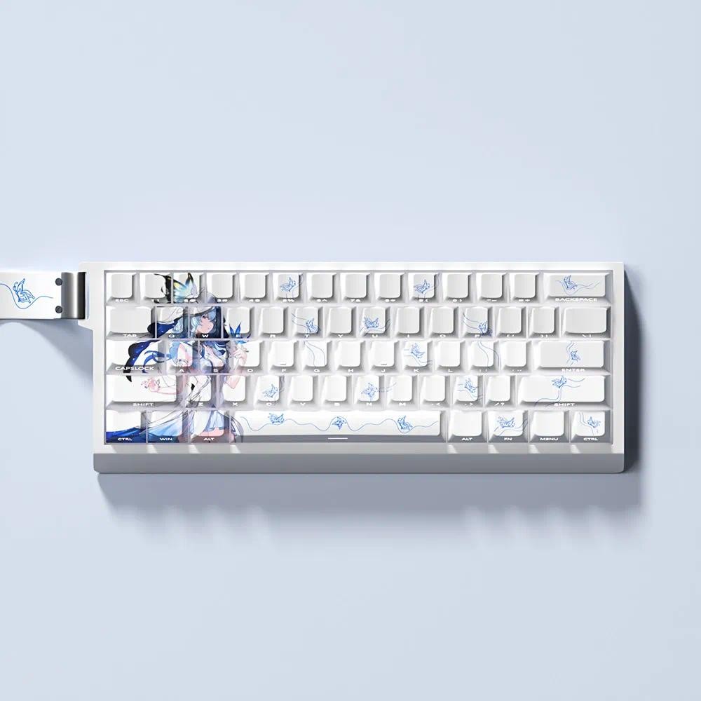 The Shorekeeper Keycap Cherry Profile PBT Letter Side-แกะสลัก Light Transmission Wooting EZ62 Mad68 Mechanical Keycaps ส่วนบุคคล Cool อะนิเมะสาว Wuthering Waves Keycap สําหรับ 60/6