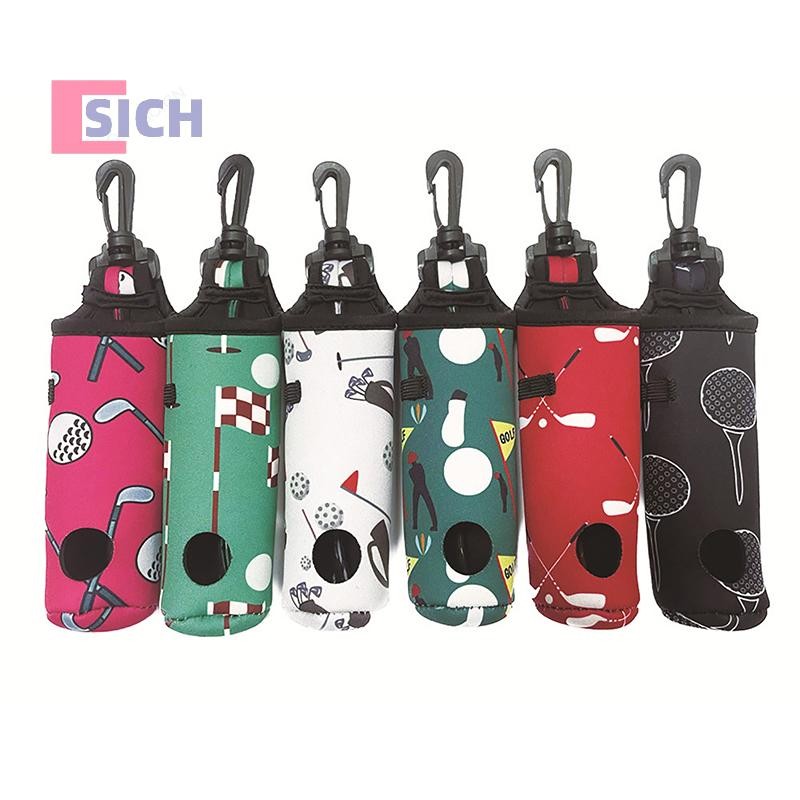 [Sich] 1 PC แบบพกพาขนาดเล็กกระเป๋าลูกกอล์ฟมินิเอวแพ็คกระเป๋า 3 Ball + 3 Tee Golf Ball Pouch พร้อมเข็มขัดหมุนคลิปลูกกอล์ฟกระเป๋าใหม่