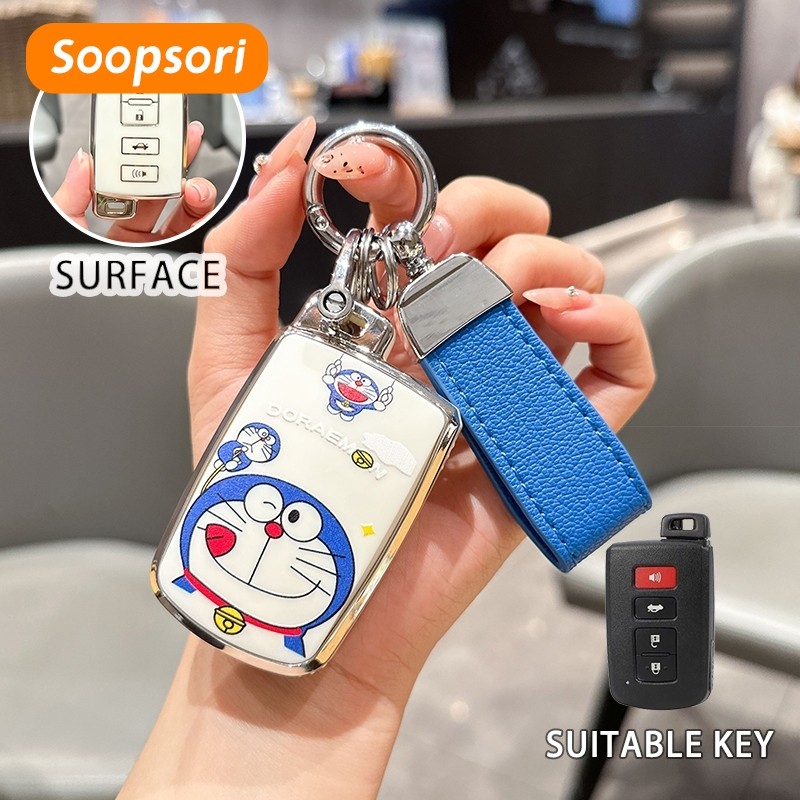 Soopsori Toyota ฝาครอบกุญแจรถสําหรับ Toyota Sienta Vellfire Alphard Estima Altis / Harrier/ Camry 2014-2019 Keyless Remote ฝาครอบกุญแจรถ TPU